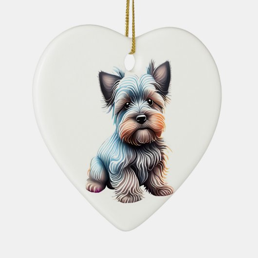 Personalisiert Skye Terrier Puppy Keramik Ornament (Rechts)