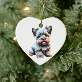 Personalisiert Skye Terrier Puppy Keramik Ornament