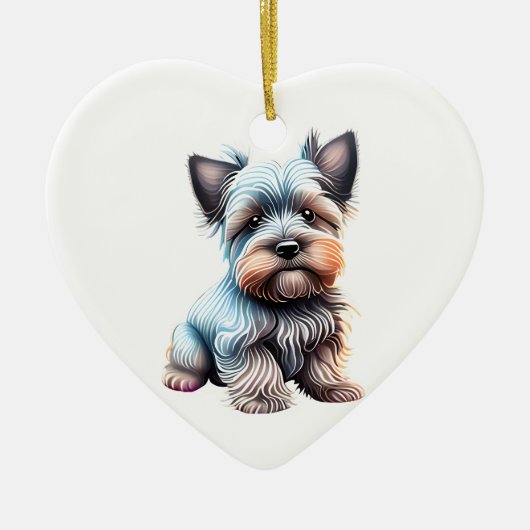 Personalisiert Skye Terrier Puppy Keramik Ornament (Vorne)