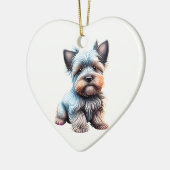 Personalisiert Skye Terrier Puppy Keramik Ornament (Links)