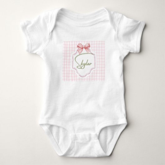Personalisiert Skylar Baby Girl Kinderzimmer Bow&G Baby Strampler (Vorderseite)