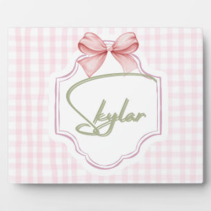 Personalisiert Skylar Baby Girl Kinderzimmer Bow&G Fotoplatte