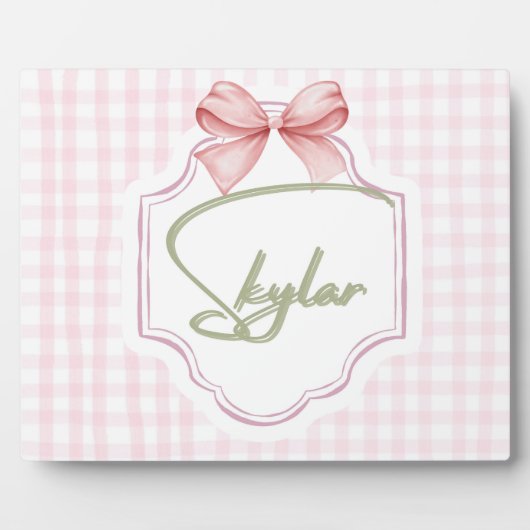 Personalisiert Skylar Baby Girl Kinderzimmer Bow&G Fotoplatte (Vorderseite)