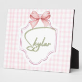Personalisiert Skylar Baby Girl Kinderzimmer Bow&G Fotoplatte (Seite)