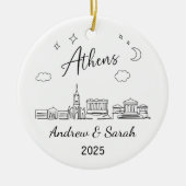 Personalisiert Skyline Athens Ornament, Griechenla Keramik Ornament (Vorne)