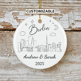 Personalisiert Skyline Berlin Ornament, Deutschlan Keramik Ornament