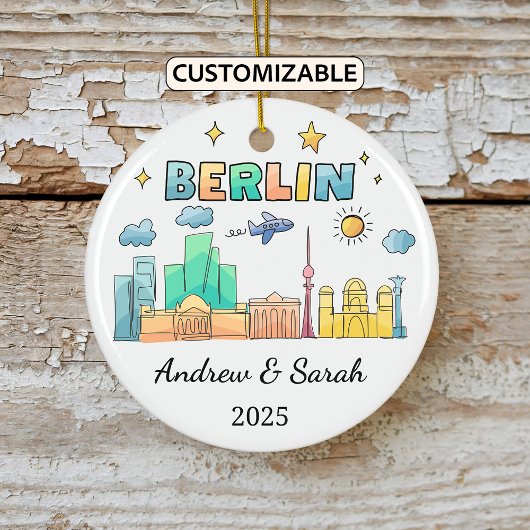 Personalisiert Skyline Berlin Ornament, Deutschlan Keramik Ornament