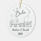 Personalisiert Skyline Berlin Ornament, Deutschlan Keramik Ornament (Links)