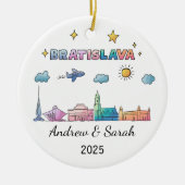 Personalisiert Skyline Bratislava Ornament, Slowak Keramik Ornament (Vorne)