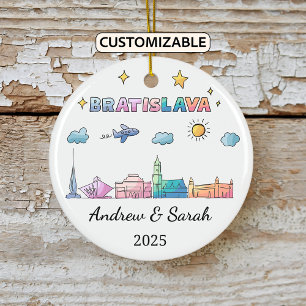 Personalisiert Skyline Bratislava Ornament, Slowak Keramik Ornament
