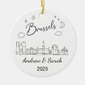 Personalisiert Skyline Brussels Ornament, Belgien Keramik Ornament (Vorne)