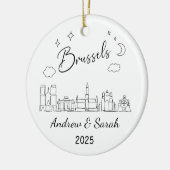 Personalisiert Skyline Brussels Ornament, Belgien Keramik Ornament (Links)