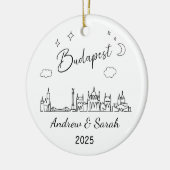 Personalisiert Skyline Budapest Ornament, Ungarn Keramik Ornament (Links)