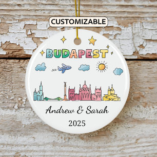 Personalisiert Skyline Budapest Ornament, Ungarn Keramik Ornament