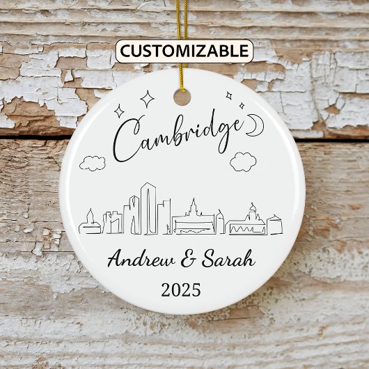 Personalisiert Skyline Cambridge, Massachusetts Keramik Ornament