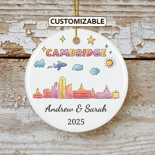 Personalisiert Skyline Cambridge, Massachusetts Keramik Ornament