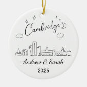 Personalisiert Skyline Cambridge, Massachusetts Keramik Ornament (Vorne)