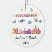 Personalisiert Skyline Copenhagen Ornament, Dänema Keramik Ornament (Links)