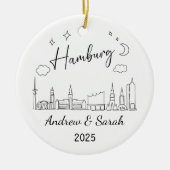 Personalisiert Skyline Hamburg Ornament, Deutschla Keramik Ornament (Vorne)