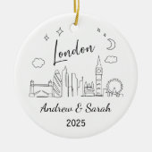 Personalisiert Skyline London Ornament, England Keramik Ornament (Vorne)