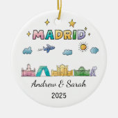 Personalisiert Skyline Madrid Ornament, Spanien Keramik Ornament (Vorne)