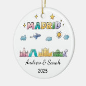 Personalisiert Skyline Madrid Ornament, Spanien Keramik Ornament (Links)