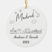 Personalisiert Skyline Madrid Ornament, Spanien Keramik Ornament (Vorne)