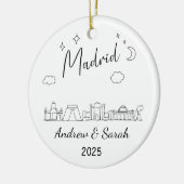 Personalisiert Skyline Madrid Ornament, Spanien Keramik Ornament (Links)