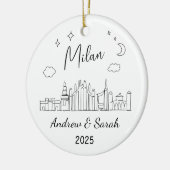 Personalisiert Skyline Milan Ornament, Italien Keramik Ornament (Links)