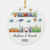 Personalisiert Skyline Vienna Ornament, Österreich Keramik Ornament (Vorne)