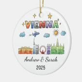 Personalisiert Skyline Vienna Ornament, Österreich Keramik Ornament (Links)