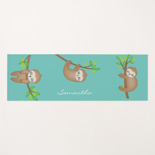 Personalisiert Sleepy Happy Sloth Niedlich Yogamatte