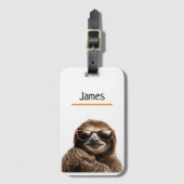 Personalisiert Sloth Gepäckanhänger (Vorderseite Vertikal)