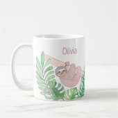 Personalisiert Sloth Kaffeetasse (Links)