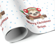 Personalisiert Sloth Merry Weihnachtsname