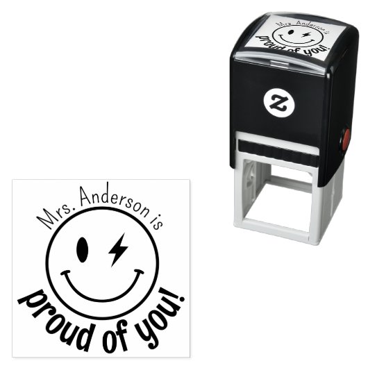 Personalisiert Smile Face Eomji Stolz auf Sie Permastempel (Beispiel)