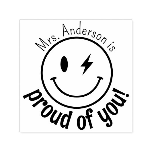 Personalisiert Smile Face Eomji Stolz auf Sie Permastempel (Design)