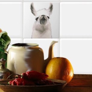 Personalisiert Snooty Snobby Llama Fliese