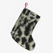 Personalisiert Snow Leopard Weihnachtsfest Strumpf Kleiner Weihnachtsstrumpf (Vorderansicht (hängend))