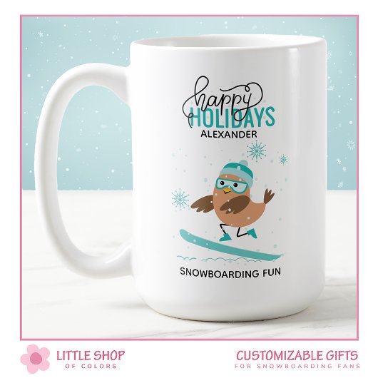 Personalisiert Snowboarden Weihnachten Kaffeetasse
