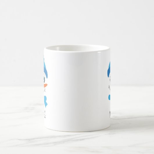 Personalisiert Snowman Blue Hat and Scarf Kaffeetasse (Mittel)