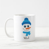 Personalisiert Snowman Blue Hat and Scarf Kaffeetasse (Links)