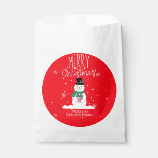 Personalisiert Snowman Christmas Fevor Bags Geschenktütchen (Vorderseite)