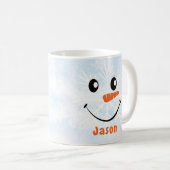 Personalisiert Snowman Face Weihnachten Kaffeetasse (VorderseiteRechts)