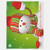 Personalisiert Snowman Fleecedecke (Vorderseite)