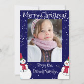 Personalisiert Snowman Foto Weihnachtskarte Einladung (Vorderseite)