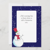 Personalisiert Snowman Foto Weihnachtskarte Einladung (Rückseite)
