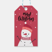 Personalisiert Snowman Frohe Weihnachten Geschenkanhänger (Vorderseite)