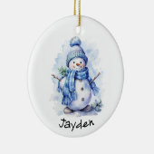 Personalisiert Snowman Keramik Ornament (Rechts)