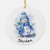 Personalisiert Snowman Keramik Ornament (Vorne)